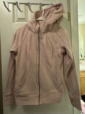 lululemon athletica Light Pink Hooded Zip Bomber Jacket